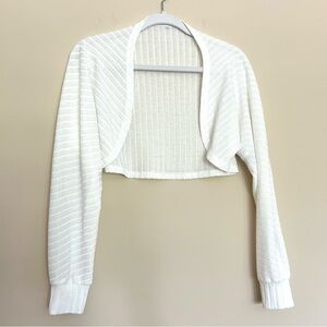 Chic White Women's Bolero Shrug Open Front Cropped